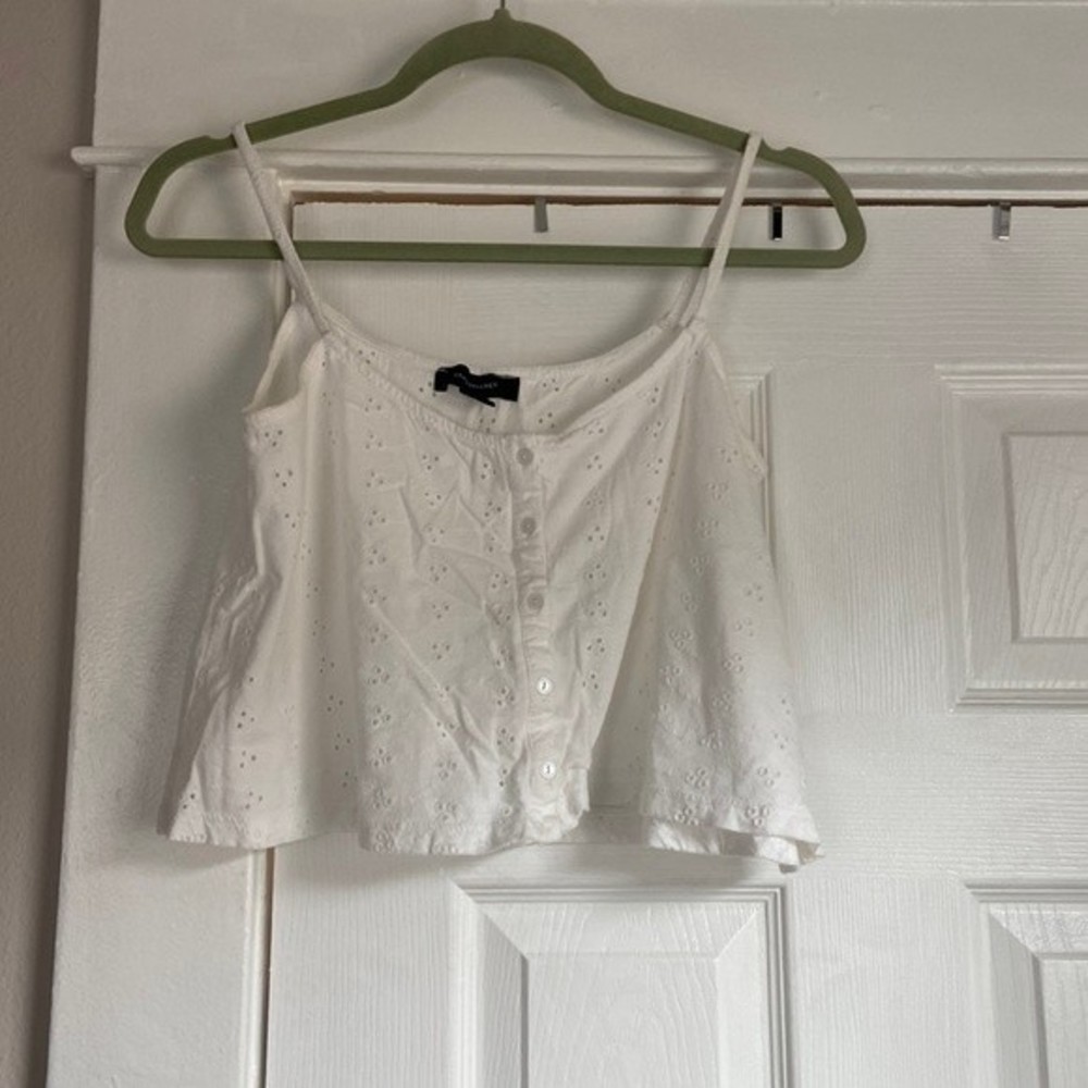 Atmosphere White Eyelet Tank Top